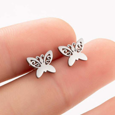 butterfly, cute, stainless steel earrings, Spitze
