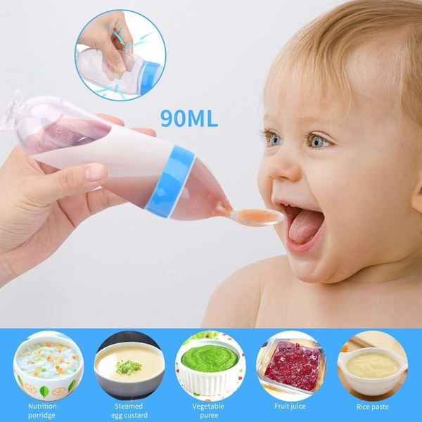 1pc Baby Silicone Spoon Fruit Puree Baby Food Supplement Spoon