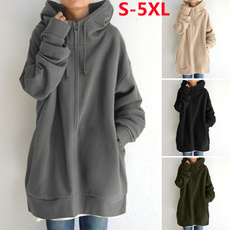 hooded, velvet, longthicksweater, Coat