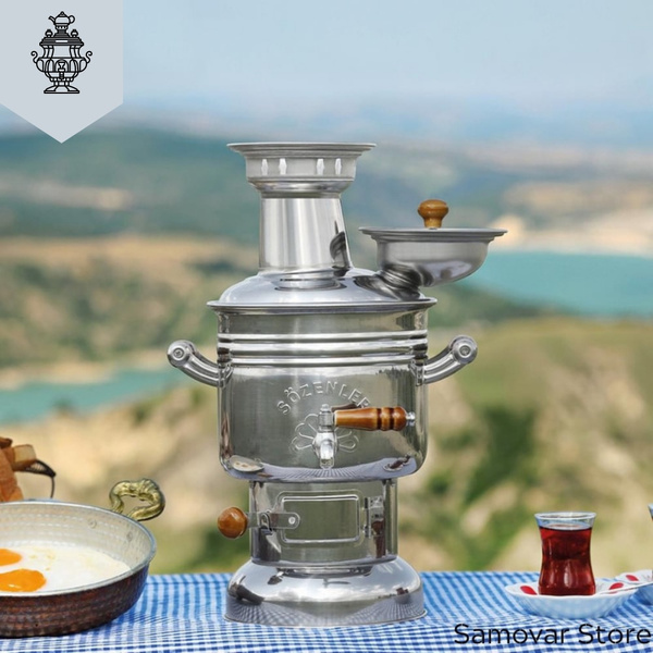 Scalda Tè Samovar Al Carbone Cromato Acciaio Inossidabile - Foto 2