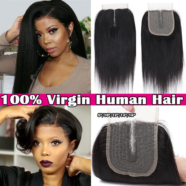 8 16 Inch Fahion Women Lace Front T Part Closure Human Hair Topper