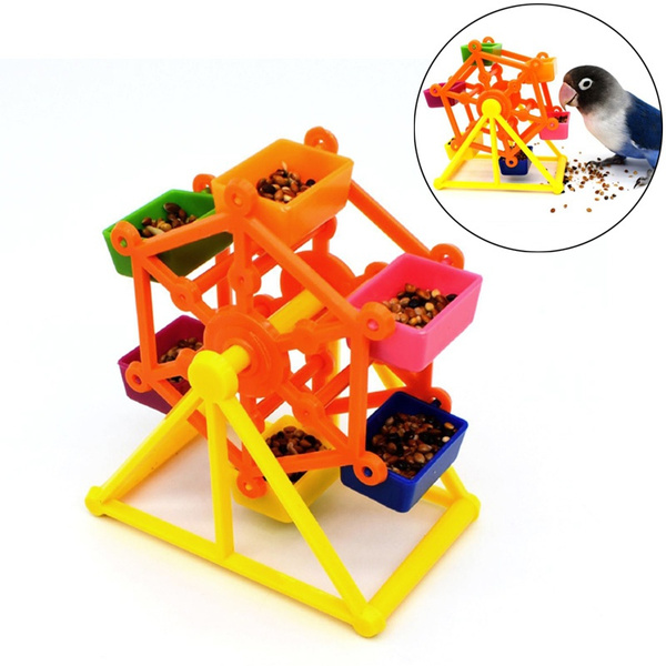 Bird Foraging Toy Plastic Parrot Feeder Toys Improve Intelligence Rotate Windmill Toy Wish