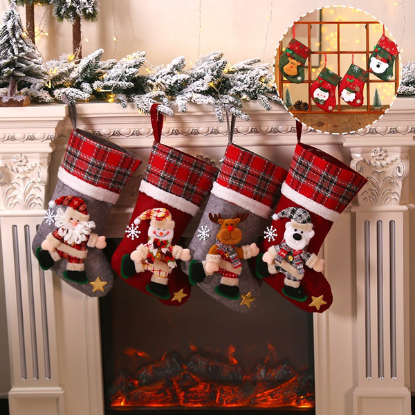 Xmas Tree New Year Gift Bags Home Decoration Christmas Stocking Socks 