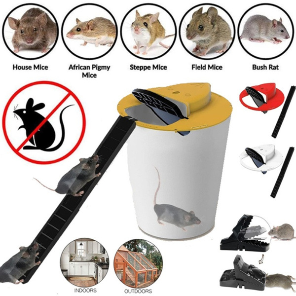 New Upgrade Slide Bucket Lid Mouse Rat Trap,Flip Slide Mouse Trap ...