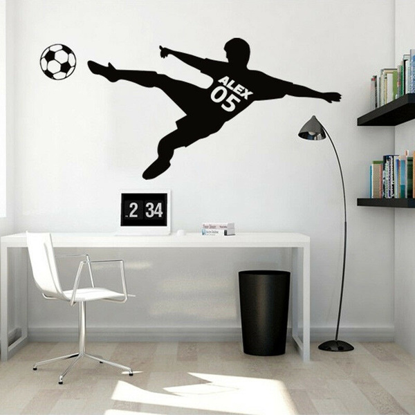 Autocollant Mural Football Personnalisable - 60x30 Cm - Design Moderne - Fabriqué En Allemagne
