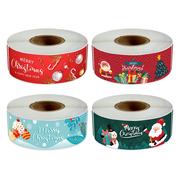 120pcs/Roll 2.5x7.5cm Merry Christmas Stickers Santa Snowman Pattern Design Gift Decor Sealing Labels Children Stationery Sticker | Wish