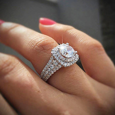 Sterling, DIAMOND, Women Ring, Bride