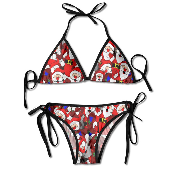 Women's Bikini Set Christmas Santa Claus Gift Red Merry Xmas Bikini ...