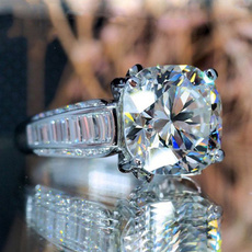 Sterling, DIAMOND, Engagement Ring, silverringforwomen
