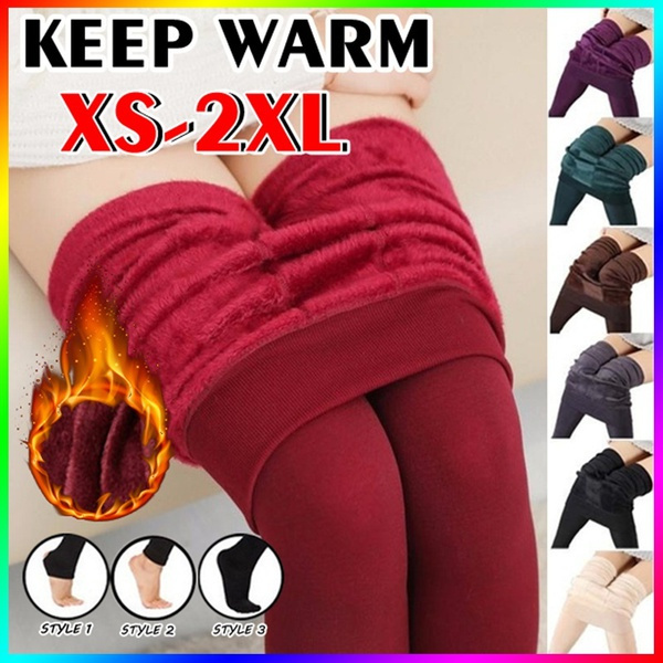 2022 Fashion Women Winter Warm Long Pants Fleece Thick Leggins
