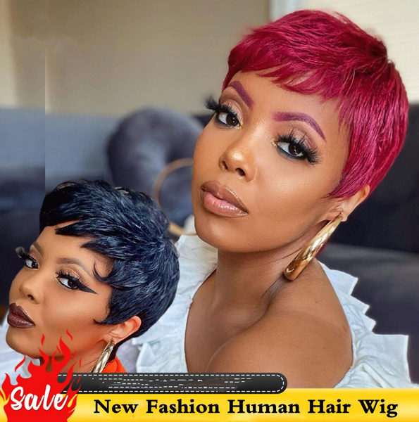 Large short 2024 human hair wigs