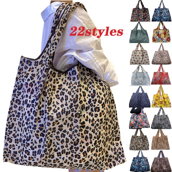 Floral Print With Large Collapsible Utility Bag or Tote Bag 