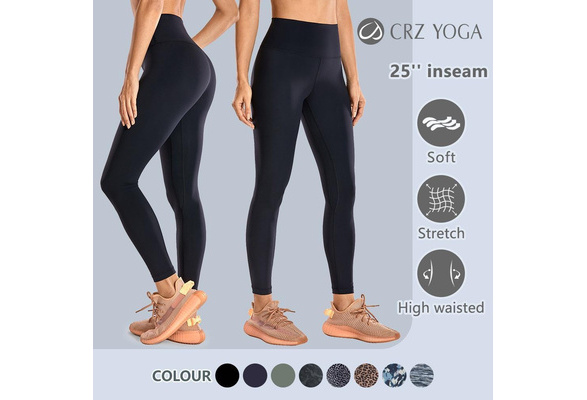 CRZ YOGA Women's Naked Feeling Yoga Pants 25 Inches - 7/8 High Waisted  Workout Leggings