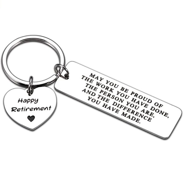Happy Retirement Keychain Gift for Coworker Nurses Teacher best Lady ...