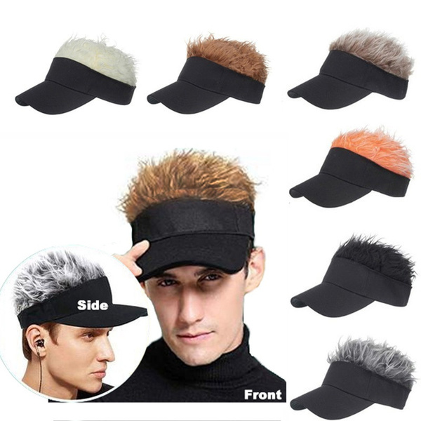 Golf Baseball Cap with Fake Hair Cap Sun Visor Fun Toupee Hats Mens Womens  Spiked Hairs Wig Hat | Wish