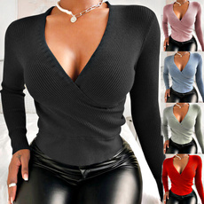 Plus Size, sweaters for women, solidcolorsweater, Long Sleeve