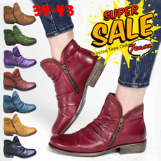 ankle boots, oxfordboot, zippersboot, Plus Size