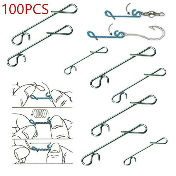 100x No Knotknotless Connector KnotenlosCord Line Hook Connecting