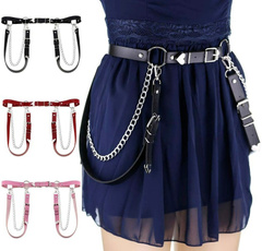 Heart, Goth, Leather belt, Chain