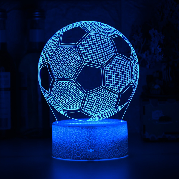 3d Illusion Child Night Light Football Ball Touch Sensor Remote ...