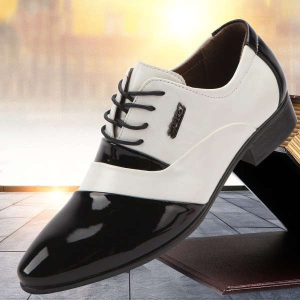 Men's Oxfords Lace up Flats Leather Shoes Dress Formal Wedding Business Shoes