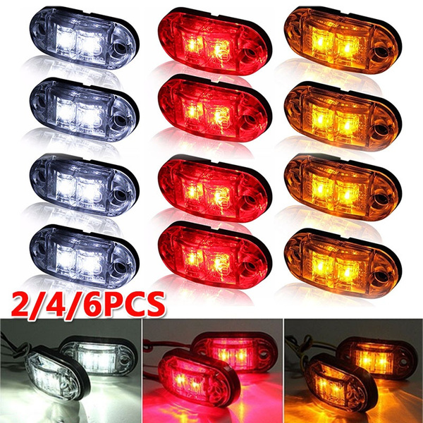 2/4/6PCS Universal LED Side Marker Lights 12V-24V Car External Lights  Warning Tail Light Auto Trailer Truck Lorry Lamps Side Clearance Indicator  Light