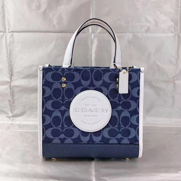 Coach C5638 Dempsey Tote 22 In Signature Jacquard With Coach Patch In ...