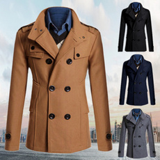 Stand Collar, woolen coat, Fashion, Coat