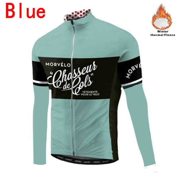 Winter Bike Jersey Mens Long Sleeve Bicycle Fleec - Cycling