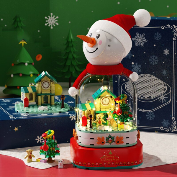 Winter Village Christmas Snowman Candy House Building Blocks DIY Dream ...