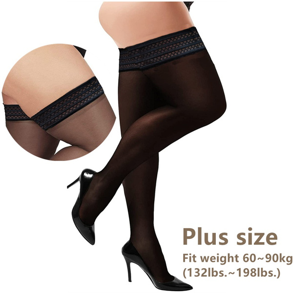 Plus Size Curvy Woman's Thigh High Lace Stockings XL Size Lace Socks Wish