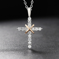 Women, Cross necklace, Cross Pendant, Rose