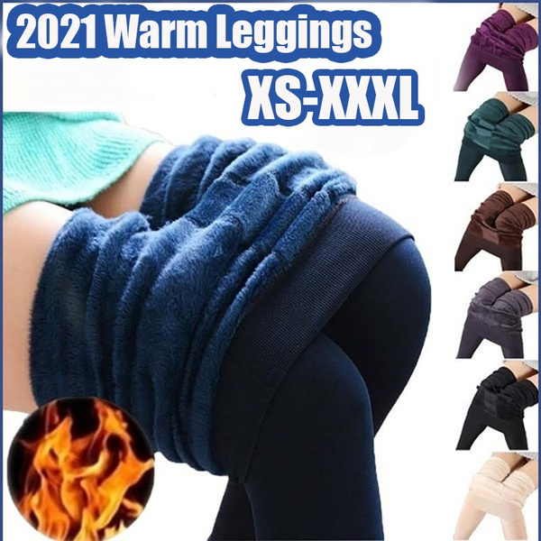 New Women Leggings 8 Colors Fashion Autumn Winter Thick Warm Brushed Lining  Stretch Fleece Pants High Elasticity Tights Plus Size XS-XXL