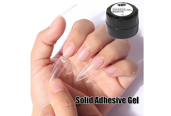 New Solid Adhesive Gel for False Nails Patch Nail Glue Nail Gel No Hurt Solid  Adhesive Gel UV Sticky Transparent Drill Patch Tool