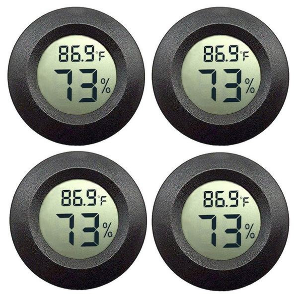 2/4-Pack Mini Hygrometer Thermometer Digital LCD Monitor Indoor