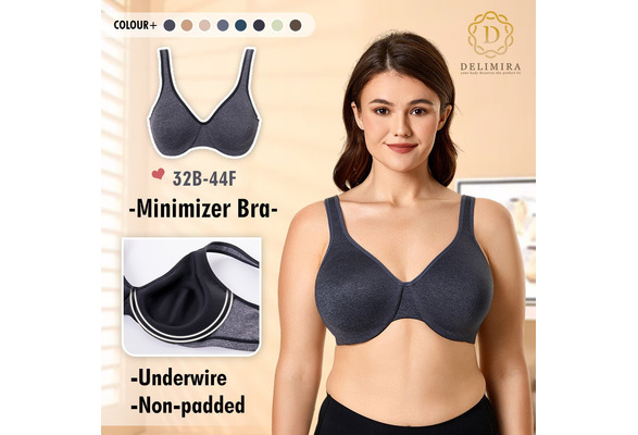 DELIMIRA Women's Plus Size Bras Minimizer Seamless Underwire