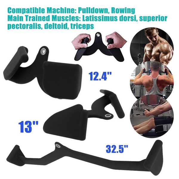 Accessoire Fitness Cable Barre Traction MOST GRIP - 6 Poignées Ergonomiques - Capacité 408kg Entraînement Dos Complet