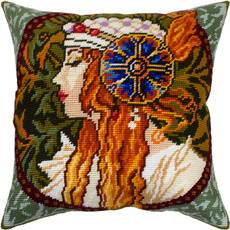 crossstitch, Head, gift for her, diycushionkit