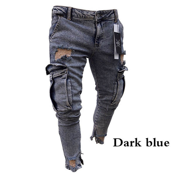 Jeans Stretch Men's Pencil Pants For Men Multi-pocket Mid-rise Mens  Boyfriend Pantalones De Hombre Pantaloni Uomo 2 Colors | Wish