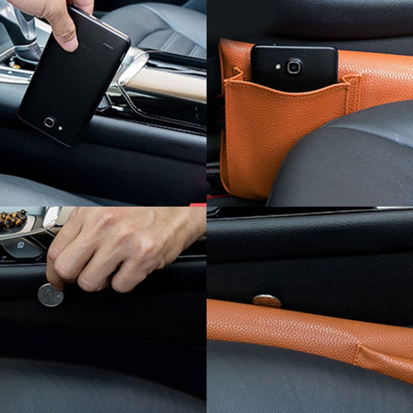 2 Pcs Car Seat Gap Plugs Car Seat Gap Fillers PU Leather Console Leak-proof  Strip