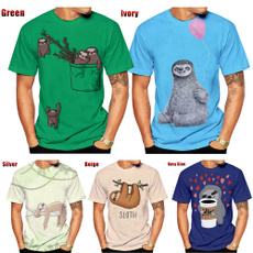 sloth, womensshortsleevetshirt, animal print, slothsprintedtshirt