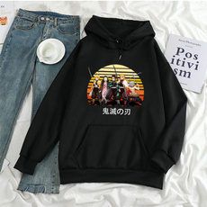Casual Hoodie, pullover hoodie, tanjirokamado, Long Sleeve