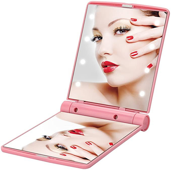 8led Travel Mirror with Light, Compact Mirror Portable Travel Mirror