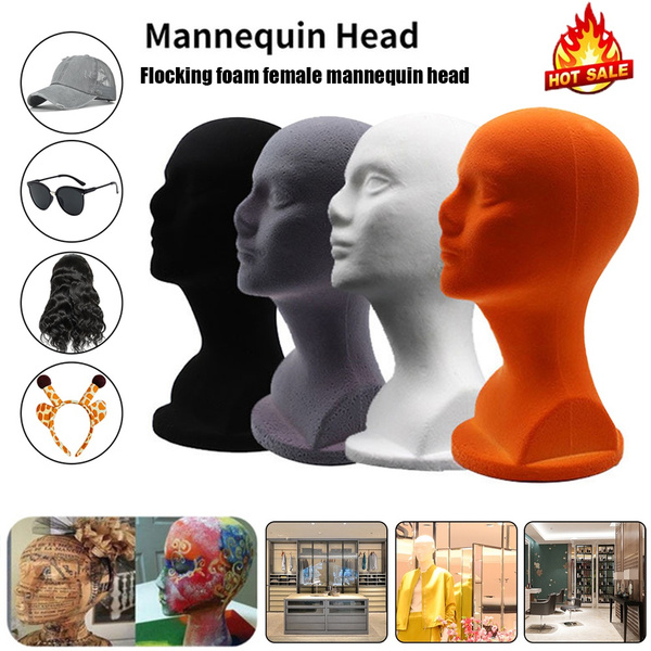 Styrofoam Wig Head, Male/Female Mannequin Head Stand Cosmetic Foam