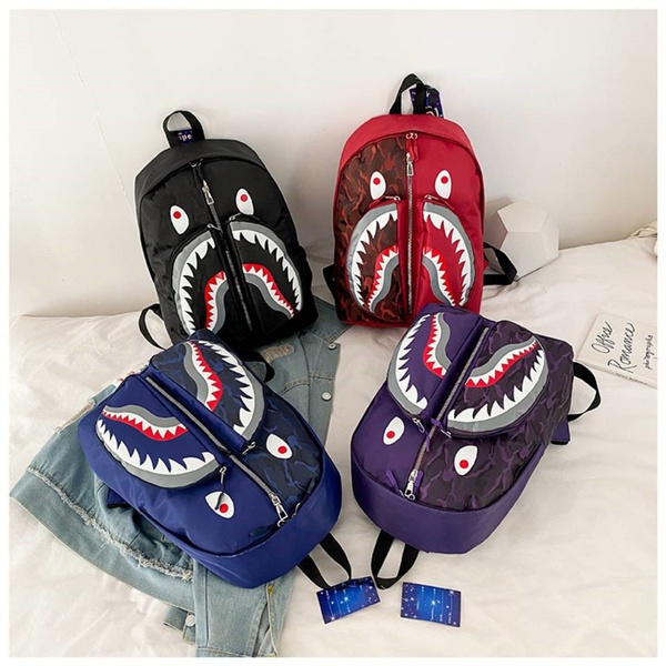 2021 New Shark Schoolbag Bape Personalized Graffiti Backpack Men's and  Women's Fashion Backpack