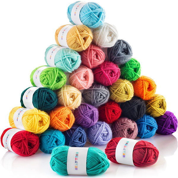 30x20g Acrylic Yarn Skeins - 1300 Yards of Soft Yarn for