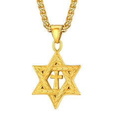 Pendant, hip hop jewelry, Star, Cross necklace