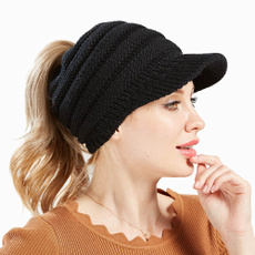 Warm Hat, ponytailhat, Moda, winter cap