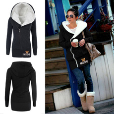 thickencoat, padded, Fleece, hoodies for women