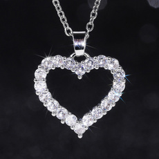 Sterling, Heart, DIAMOND, Wedding